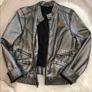 Calvin Klein leather bomber jacket
